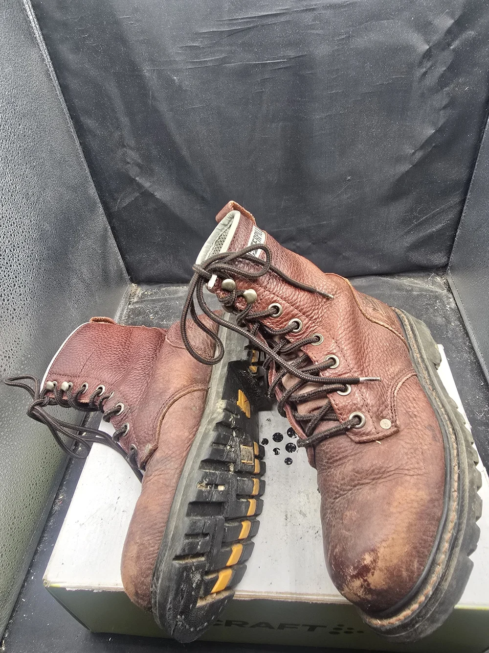 Caterpillar Brown Leather Lace-Up Work Boots